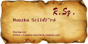 Ruszka Szilárd névjegykártya