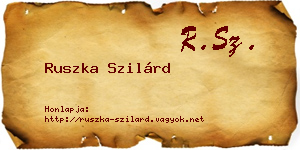 Ruszka Szilárd névjegykártya