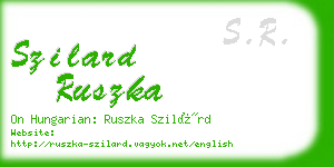 szilard ruszka business card